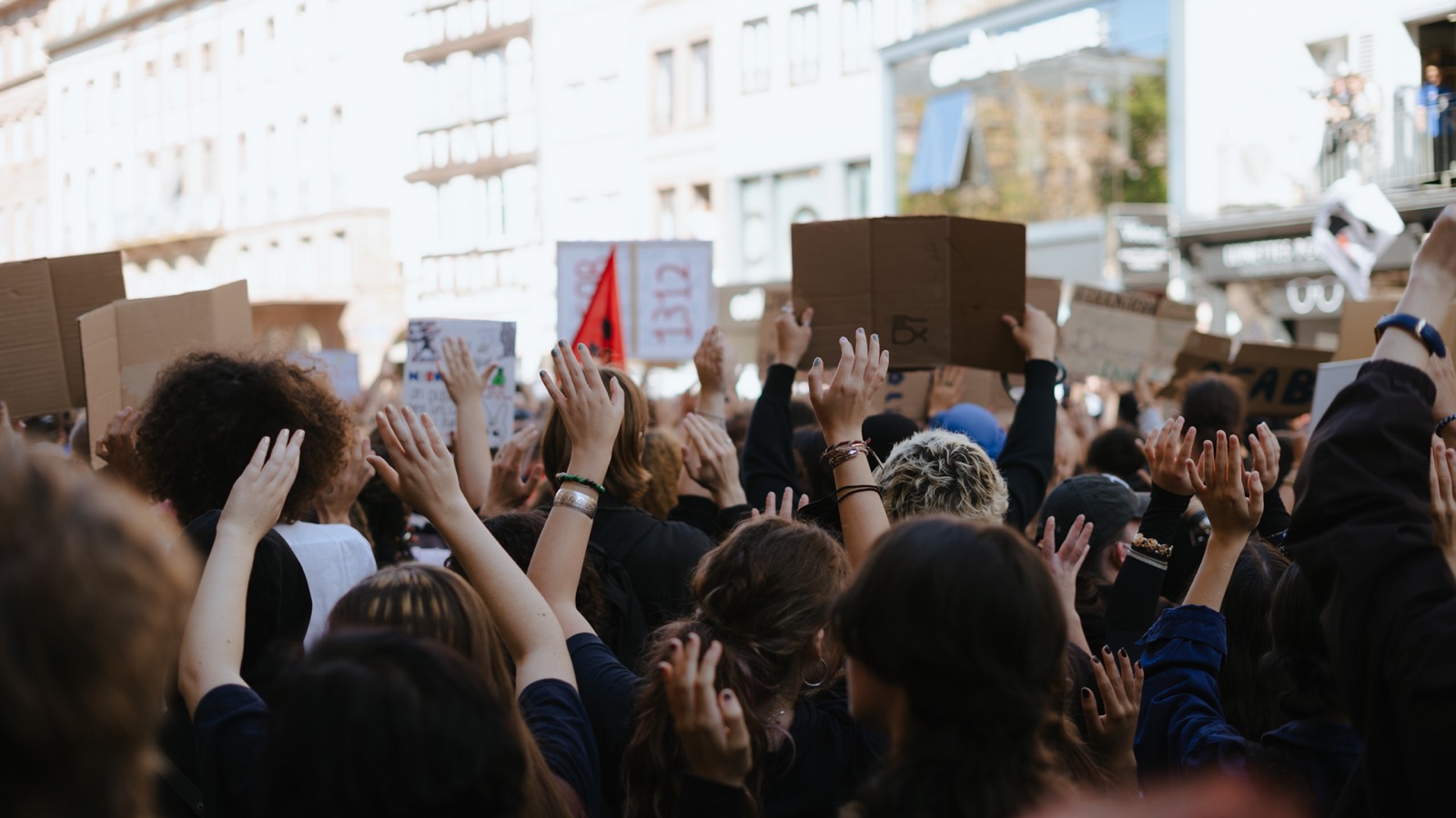 Photographie de blocus d'un lycée