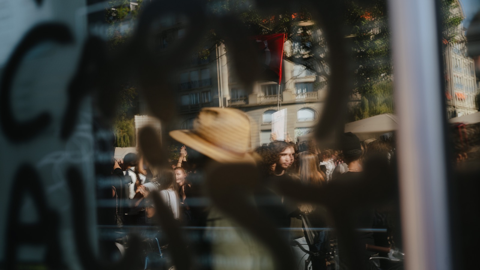 Photographie de blocus d'un lycée