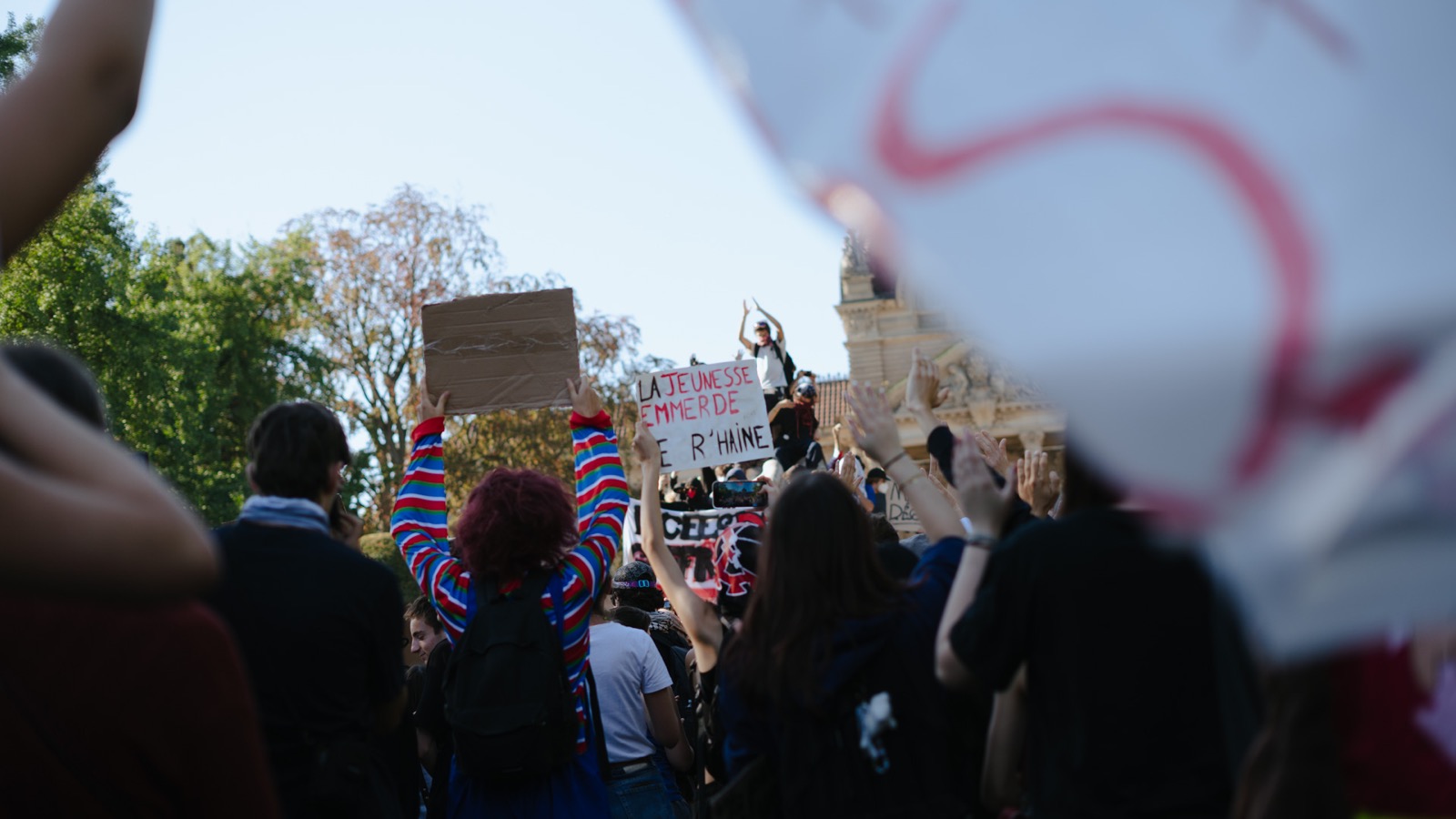 Photographie de blocus d'un lycée