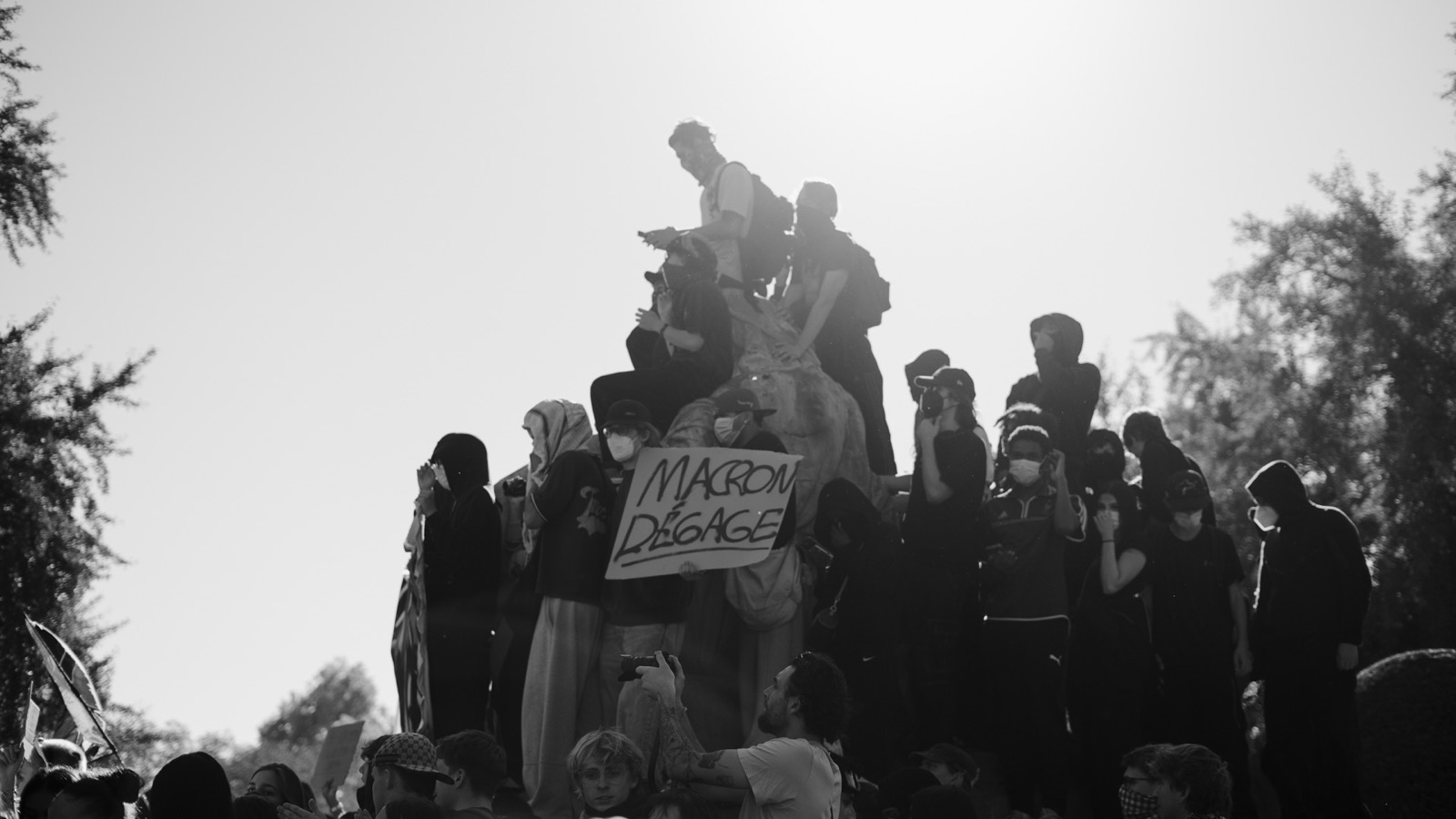 Photographie de blocus d'un lycée