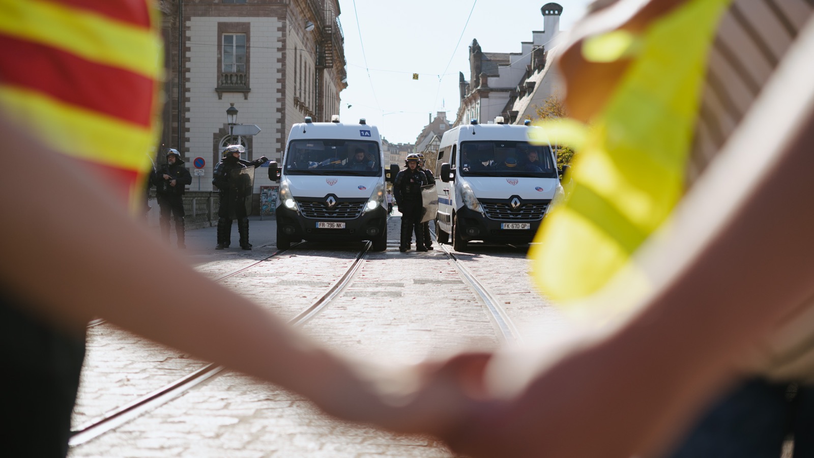 Photographie de blocus d'un lycée