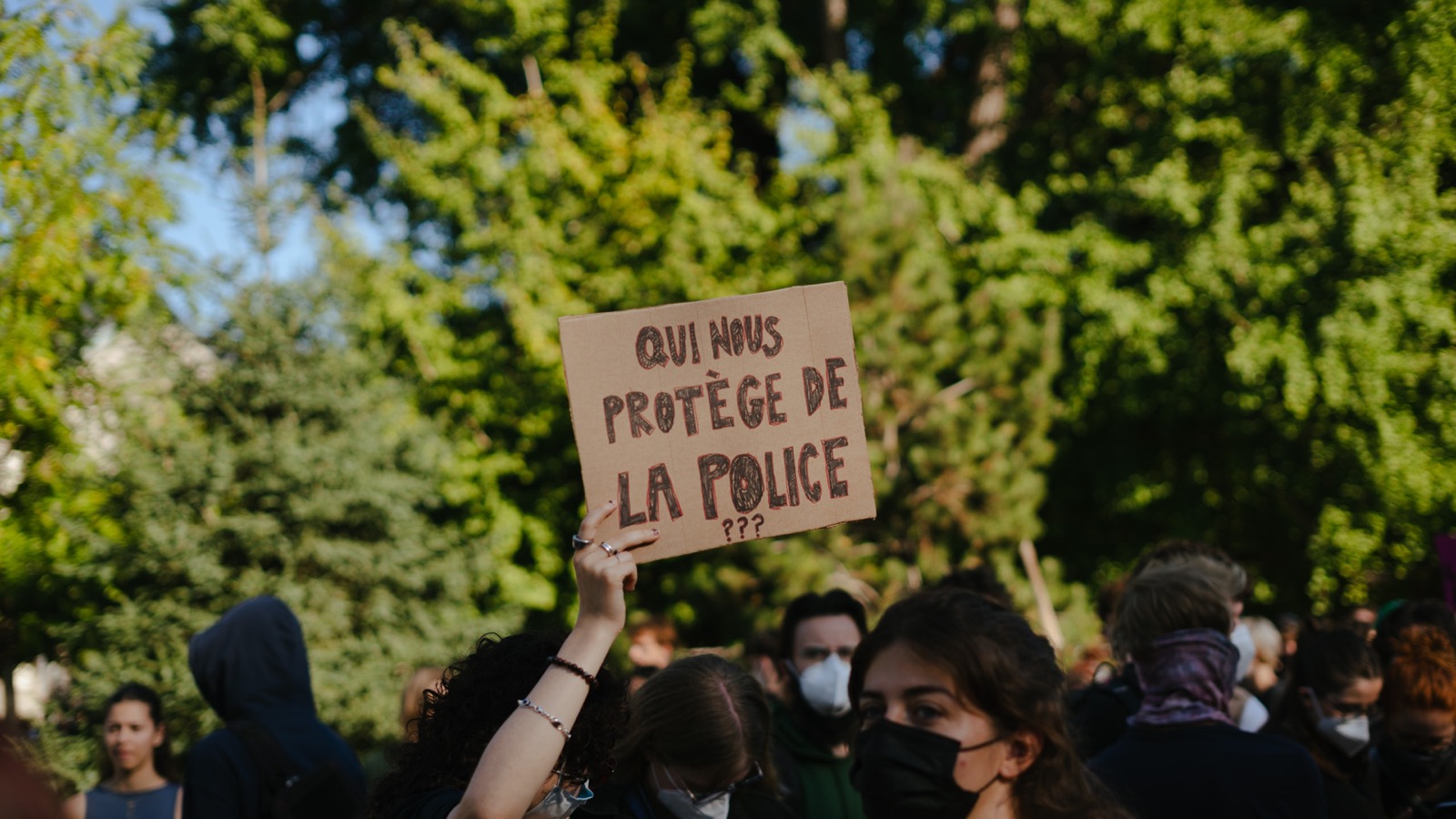 Photographie de blocus d'un lycée