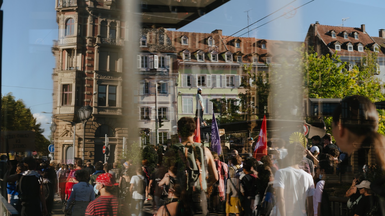 Photographie de blocus d'un lycée