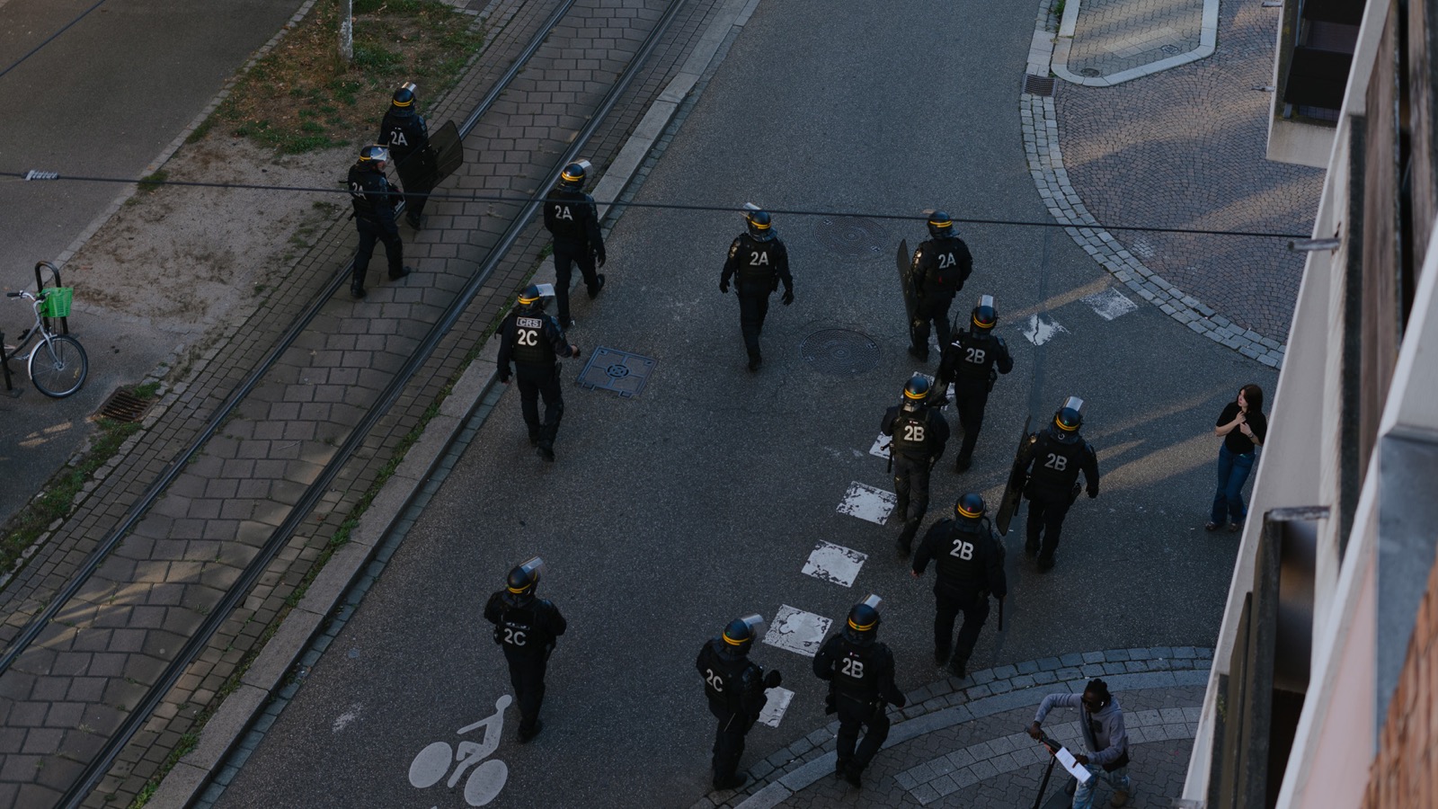 Photographie de blocus d'un lycée